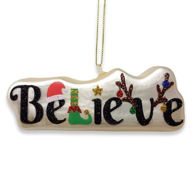 Enchanting Believe Glittering Glass Festive Christmas Ornament| OrnamentallyYou