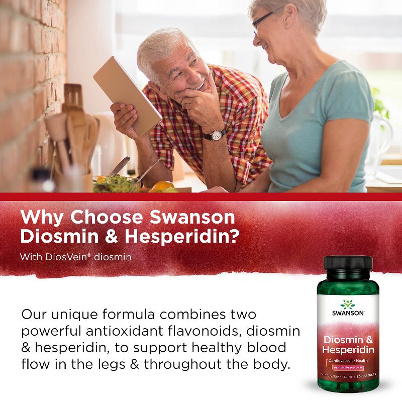 Swanson Dietary Supplements Diosmin & Hesperidin - Featuring Diosvein Capsule 60ct, 5 of 7