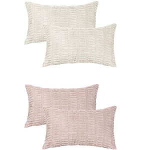 Unique Bargains Decorative Corduroy Solid Modern Throw Pillow Covers Set 4 Pcs - 1 of 4