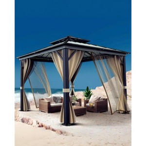 GustoWave 12'x12' Outdoor Double Hardtop Patio Gazebo for Deck, Backyard, Lawn, Garden - 1 of 4