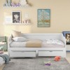 Whisen Modern Design Twin Size Wooden Daybed Extendable Bed with Trundle and Two Storage Drawers - 4 of 4