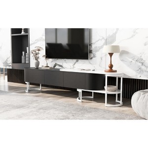 XIYUYEU TV Stand for 75 Inch TV with 3 Drawers and Metal Adjustable Legs,Modern TV Entertainment Center for Living Room - 1 of 4