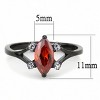 Slickblue Women’s IP Black Stainless Steel Ring, Garnet CZ Center Stone, Marquise Engagement Style, Sizes 5-10 - 2 of 4