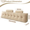 Bekrvio 39”/59”/79” Large Bolster Triangular Headboard Wedge w/2 Neck Roll Pillows Reading Pillows - 2 of 4