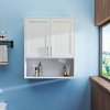 Yukimo 38"H Two Door Bathroom Mirror Cabinet, Wall Mounted Vanity Mirror with Facial Tissue Slot, Adjustable Shelves and Multifunctional Storage - 2 of 4