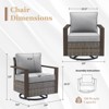 Outdoor Patio Glider Chair Wicker Rattan Swivel Chair Set of 2 with Removable Cushions - 2 of 4