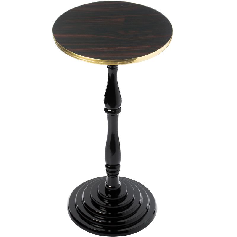 Fabulaxe Round Wooden Side Table, Living Room Accent Pedestal End Table, 4 of 8
