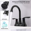ChicFurnit Bathroom Sink Faucet Two Handle Vanity Sink Faucets with Pop up Drain for Bathroom, Black, 14.37"*10.04"*2.6" - 2 of 4