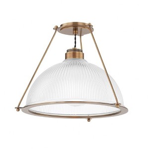 Troy Lighting Glint 1 - Light Semi-Flush Mount in  Patina Brass Clear Shade - 1 of 1