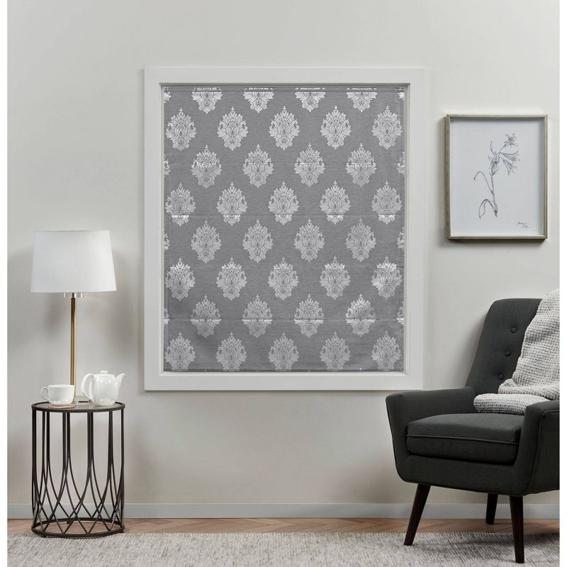 Marseilles Damask Blackout Roman Curtain Shades - Exclusive Home, 3 of 6