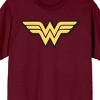 Wonder Woman Yellow Comic Logo Men's Cardinal Red Graphic Tee - image 2 of 2