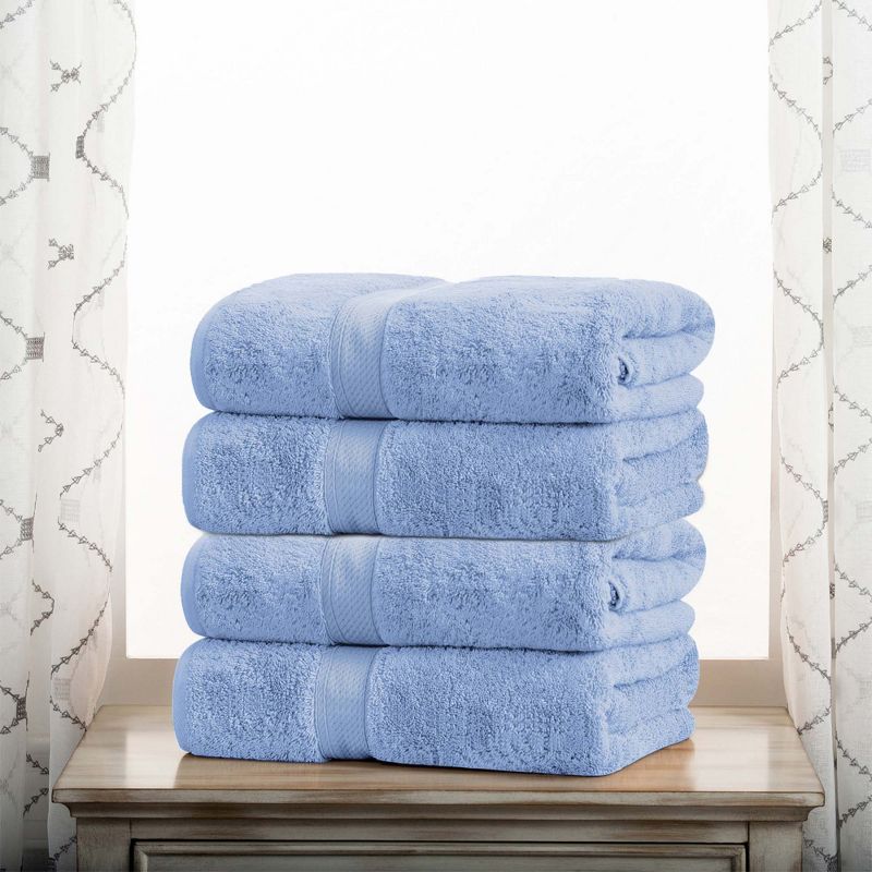 Premium Cotton 800 GSM Heavyweight Plush Luxury 4 Piece Bathroom Towel Set by Blue Nile Mills, 2 of 8