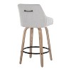 LumiSource Set of 2 Hannah Counter Height Barstools Whitewashed Wood - 4 of 4