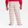 Men's "Let it Snow" Fair Isle Microfleece Holiday Matching Family Pajama Pants - Wondershop™ Cream - 2 of 4