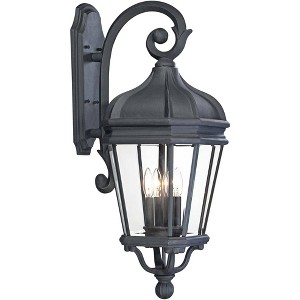 Minka Lavery Vintage Outdoor Wall Light Fixture Black 4-Light 33 1/2" Clear Beveled Glass for Post Exterior Deck Porch Yard Patio - 1 of 2