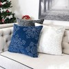 Tramull Velvet Holiday Pillow Cover 20x20 with Silver Snowflake Embroidery, Christmas Winter Decor for Couch Bed - 3 of 4