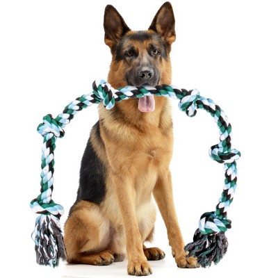 Pacific Pup Products - Giant Dog Rope Toy for Large and XL Dogs - 42" Dog Tug Toy with 6 Knots