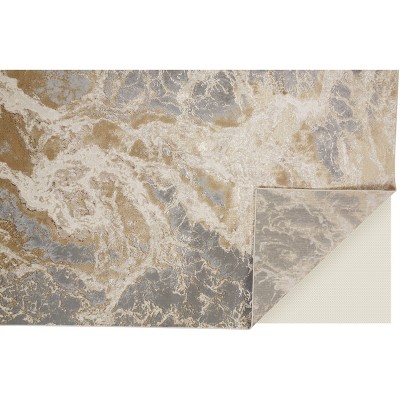 Aura Beige and Gray Abstract Rectangular Area Rug