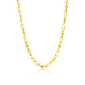 Links of Italy Sterling Silver 4mm Figarope Chain  - Available Sizes: 20  , 22  , 24  Inches - 1 of 2