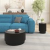 GlasFlength Coffee Tables, Round Coffee Table with Integrated Display Shelf, Perfect for Socializing, Elegant and Functional, Black, 30"*30"*16" - 2 of 4