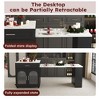 PAGED Foldable Dining Table with Storage and Outlets, Wall-Mounted Sideboard with Wheels, Multifunctional Table for Kitchen and Dining Room - 2 of 4
