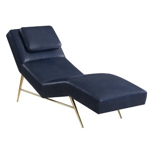 Freemont Chaise with Gold Base Navy - Picket House Furnishings, Blue
