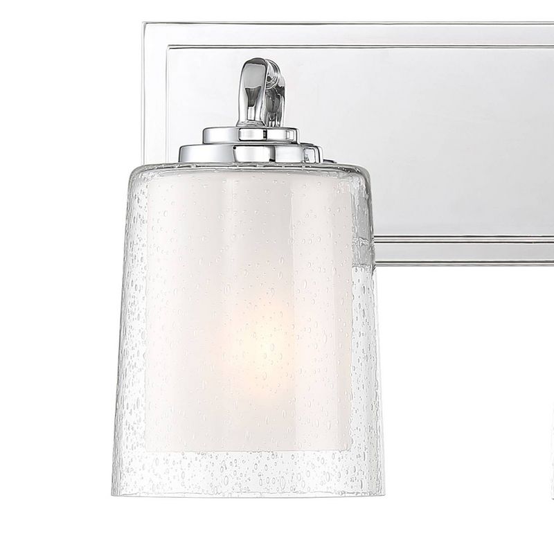 Possini Euro Design Mabelle Modern Wall Light Chrome Hardwire 22 1/2" 3-Light Fixture Clear Frosted Double Glass Shade for Bedroom Bathroom Vanity, 3 of 8