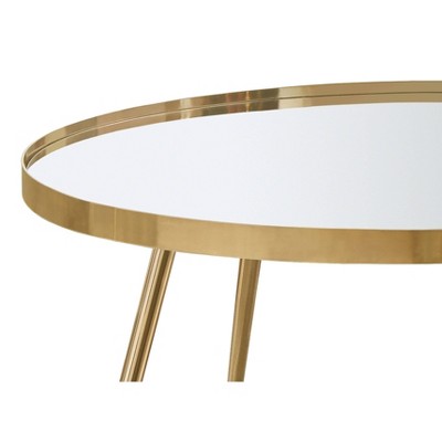 Modern Round Gold Mirrored Nesting Coffee Table Set