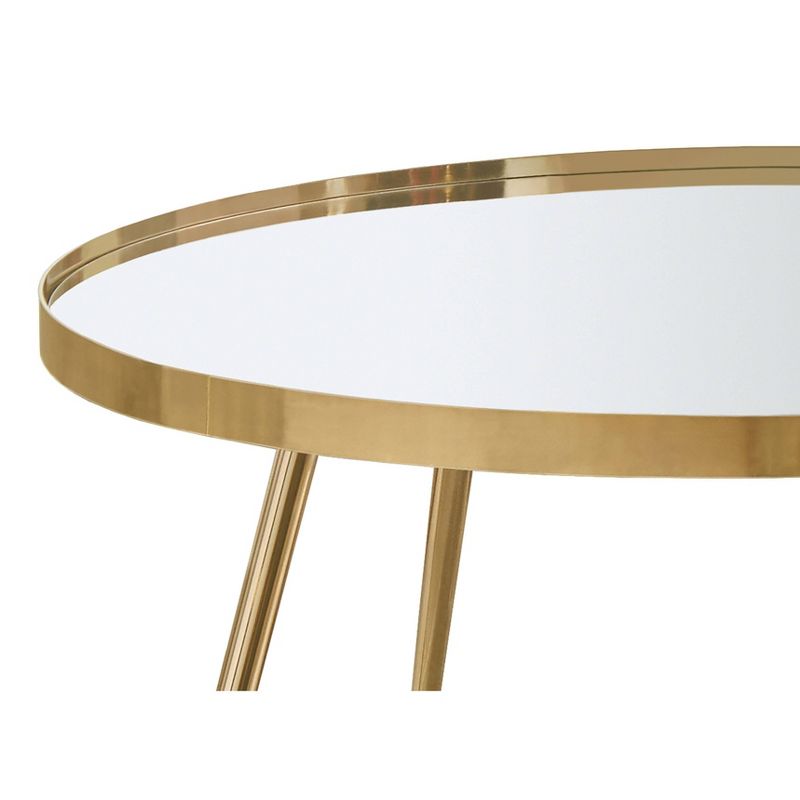 2pc Kaelyn Round Nesting Coffee Table Set with Mirrored Top Gold - Coaster, 4 of 6