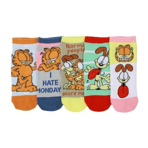 Garfield Odie & Garfield 5-Pair Women's Ankle Socks - 1 of 4