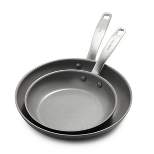 GreenPan Chatham Hard Anodized Healthy Ceramic Nonstick 8" and 10" Open Frying Pan Set - Gray