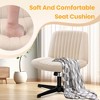 KERDOM Criss Cross Office Desk Chair, Comfy Cross Legged Modern Makeup Vanity Chair No Wheels,Beige - 4 of 4