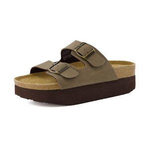 CUSHIONAIRE Women's Plane Platform Footbed Sandal With +Comfort, Wide Widths Available - 1 of 4