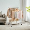 Double-Rod Garment Rack with Wheels, 40.7-Inch Wide Clothes Hanging and Storage Rack for Display - 4 of 4