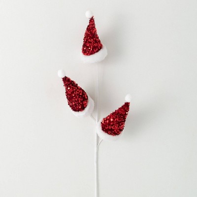 29.5"H Sullivans Artificial Christmas Red Glitter Christmas Spray, Indoor Christmas Decor