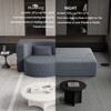 Modern Floor Sofa with 2 Pillows,Convertible Teddy Fabric Foam-Filled Sleeper Sofa Bed,15" Full Size Folding Mattress, Grey - 4 of 4