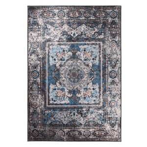 Vintage Traditional Medallion Scroll Non-Slip Washable Indoor Runner or Area Rug by Blue Nile Mills - 1 of 4