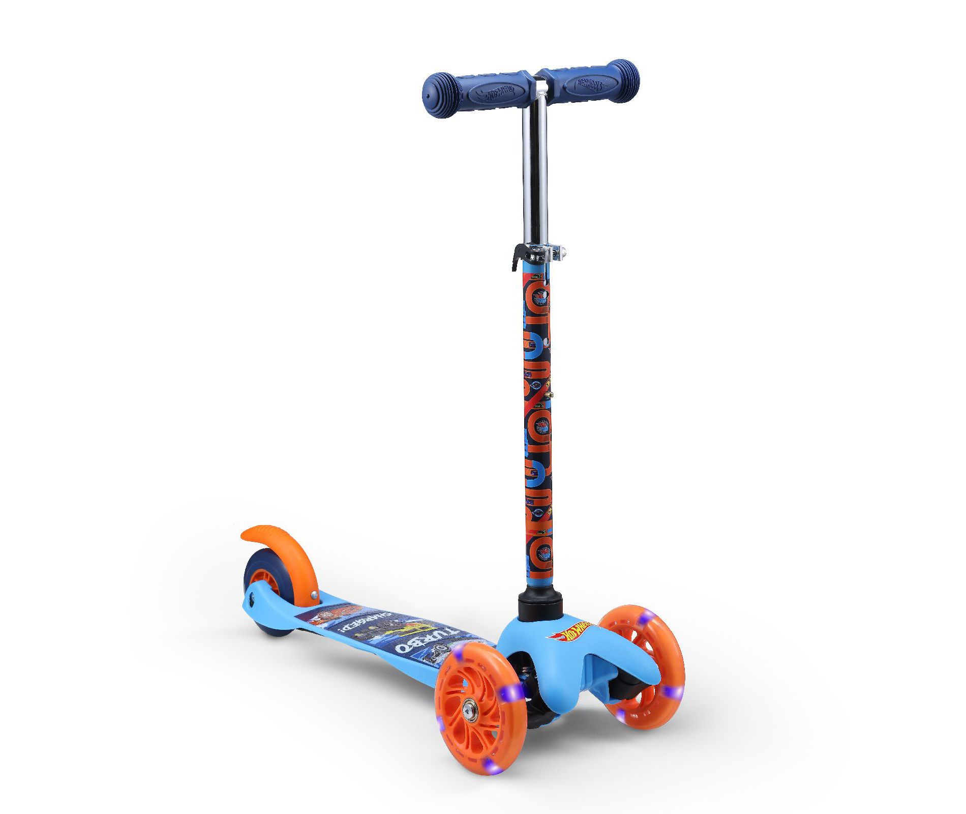 Hot Wheels Scooter 3 Wheel Tilt And Turn with Adjustable Handlebar and Light Up Wheel