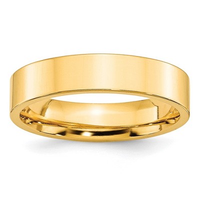 Black Bow Jewelry 5mm 10K White or Yellow Gold Flat Comfort Fit Band