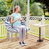 Outsunny Hanging Hammock Chair, Cotton Rope Macrame Swing Chair with Large Cushion, Chain, Steel Frame for Indoor Outdoor Patio Balcony - 2 of 4