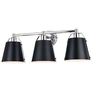 Vaxcel Barrington 3 - Light Vanity in  Matte Black/Chrome - 1 of 4