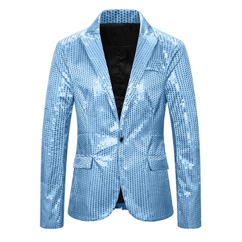 Lars Amadeus Men's Sequin Blazer Tuxedo Prom Glitter Sports Coat Suit  Jacket 