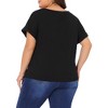Agnes Orinda Women's Plus Size V Neck Short Sleeve Twist Knot Casual Blouses - 4 of 4