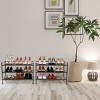 Seville Classics 3-Tier Stackable 9 Pair Espresso Resin Slat Shoe Rack Organizer (2 Pack) - 3 of 4