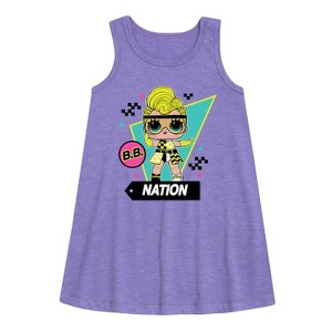 Girls' - LOL Surprise! - Cotton Candy Graphic Sleeveless Aline Dress - 1 of 3