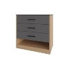 Lowrys Dresser with 3 Drawers and Open Shelf, Natural Oak and Matt Grey - 2 of 4