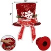 Aoibox Large Christmas Tree Topper Hat 12 x 9 Inch Red Sequin Top Hat with Bow Snowflake Candy Cane Holiday Decor 1 Piece - 3 of 4