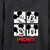 Women's - Disney - Mickey Mouse Grid Lightweight French Terry Wide Neck Long Sleeve Shirt - 2 of 4