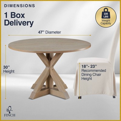Beige Round Reclaimed Wood Farmhouse Dining Table
