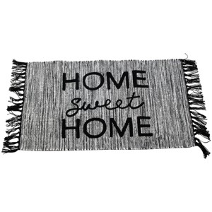 Hand Woven Outdoor Safe Polyester Entry Rug with Hand Tied Fringe - Foreside Home & Garden - 1 of 4